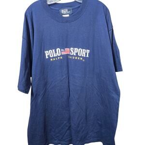 Polo Sport Ralph Lauren Embroidered Spellout Shirt XXL 2XL USA VTG